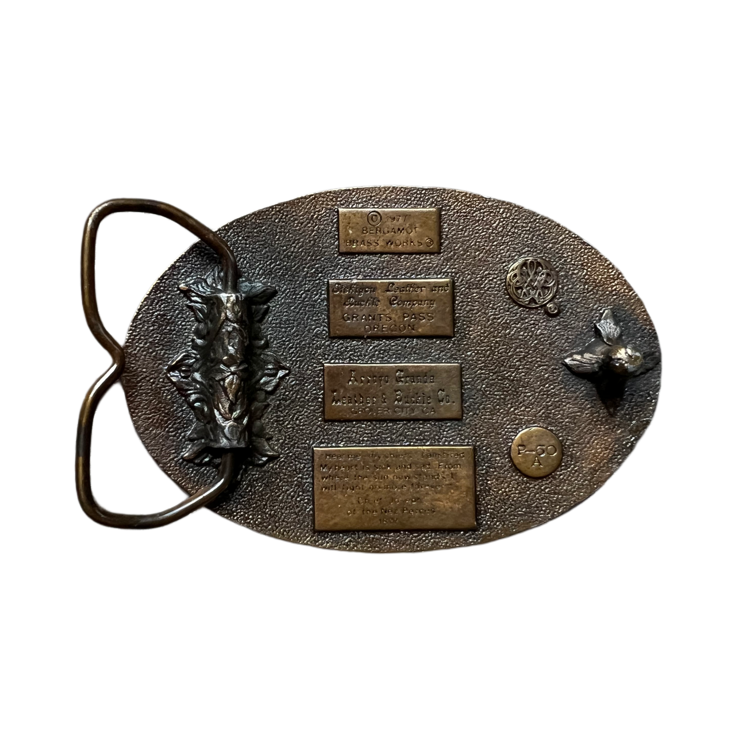 1977 Chief Joseph Brass Belt Buckle