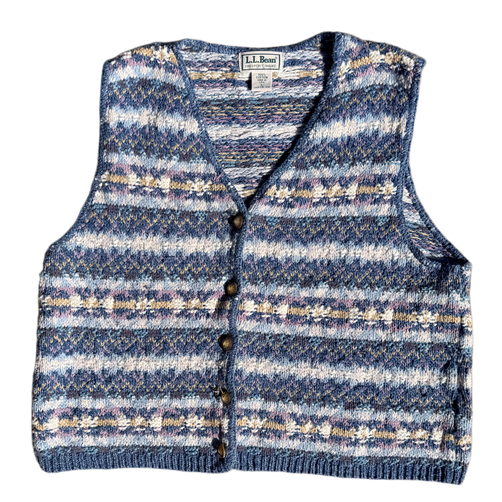 L.L. Bean Fair Isle Knit Vest 90s