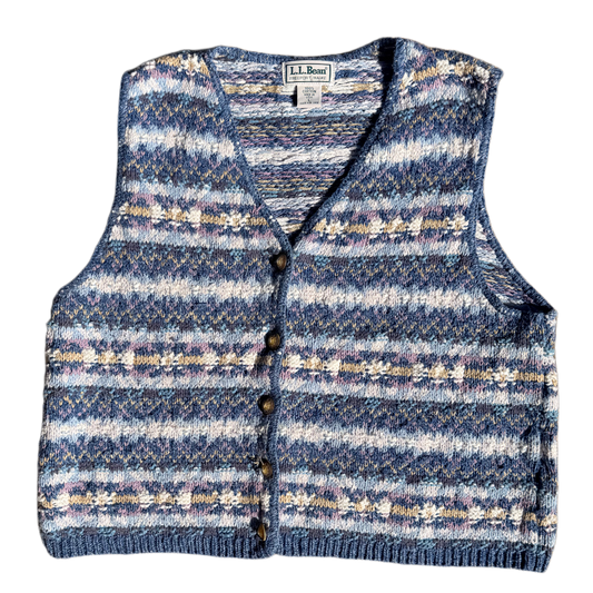 L.L. Bean Fair Isle Knit Vest 90s