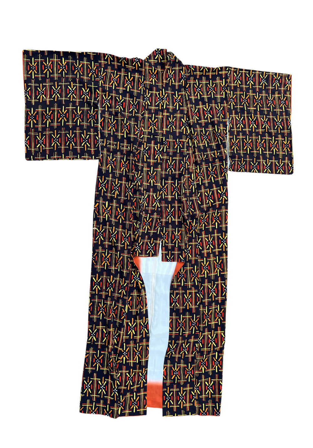 1950's Japanese Kimono "Warped Geometry"