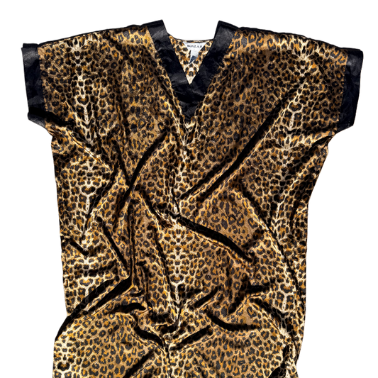 Winlar Leopard Satin Kaftan 1990s