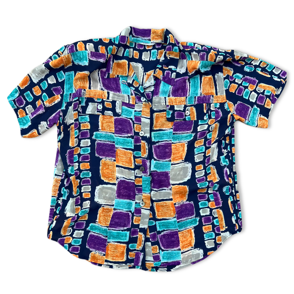 80s/90s International Couture printed button up