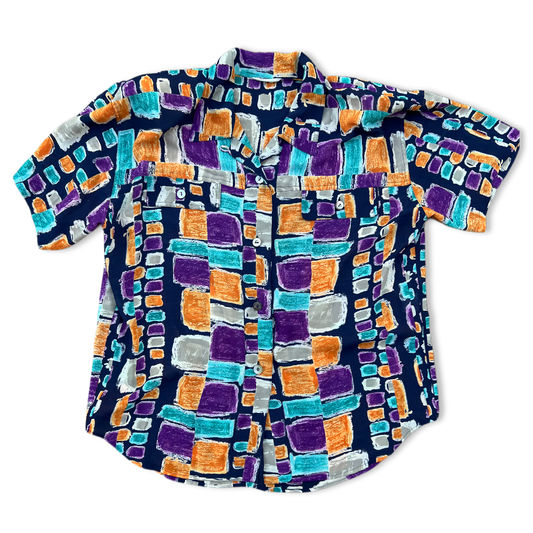 80s/90s International Couture printed button up