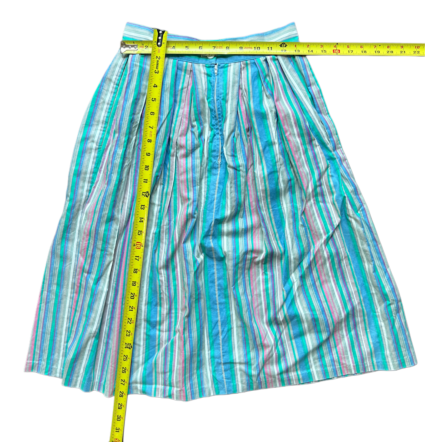 1980's ann stevens new york striped midi skirt