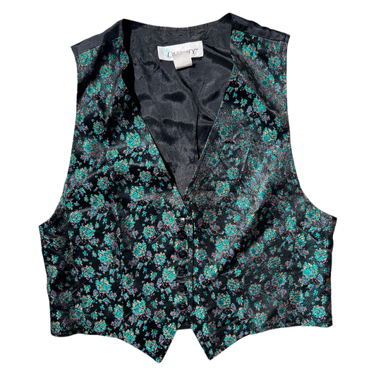 Diversity Satin Brocade New Wave Vest 1980s