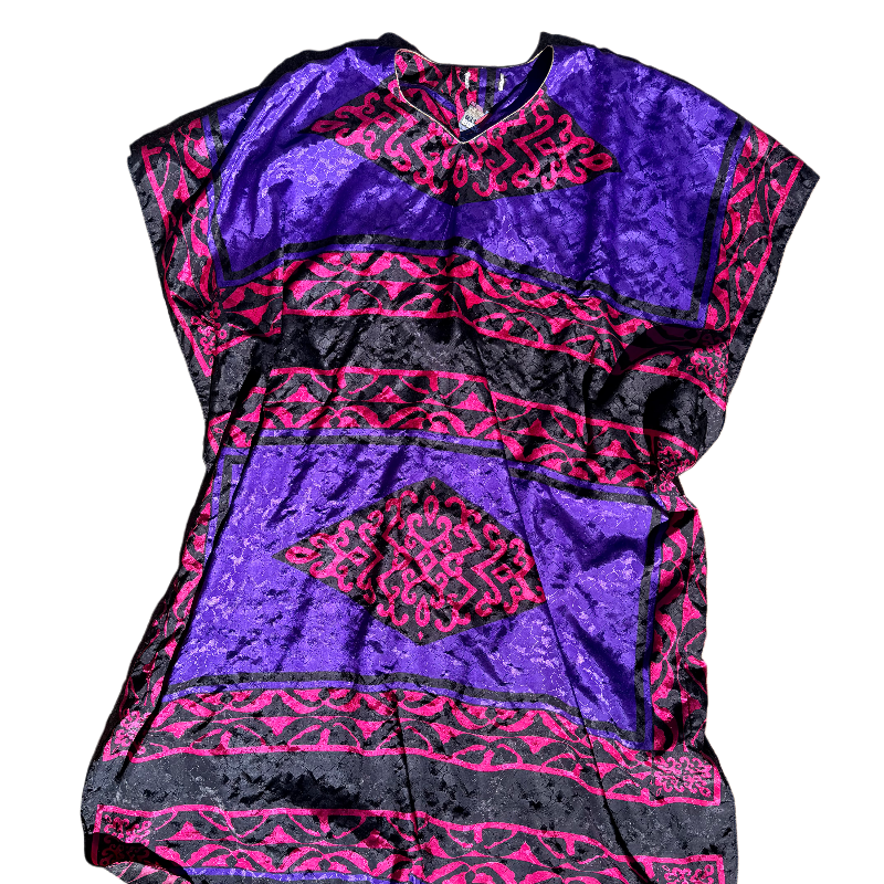 Violet & Red Geometric Winslar Kaftan 80s