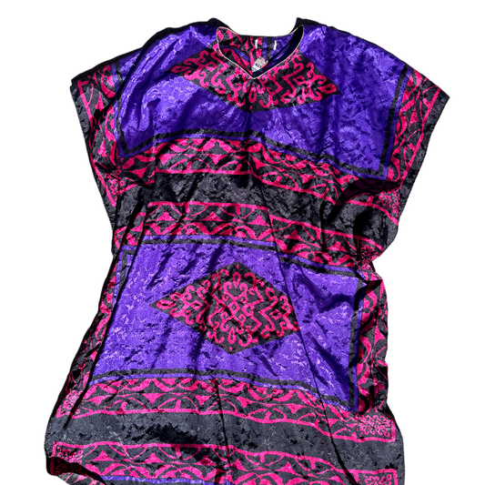 Violet & Red Geometric Winslar Kaftan 80s