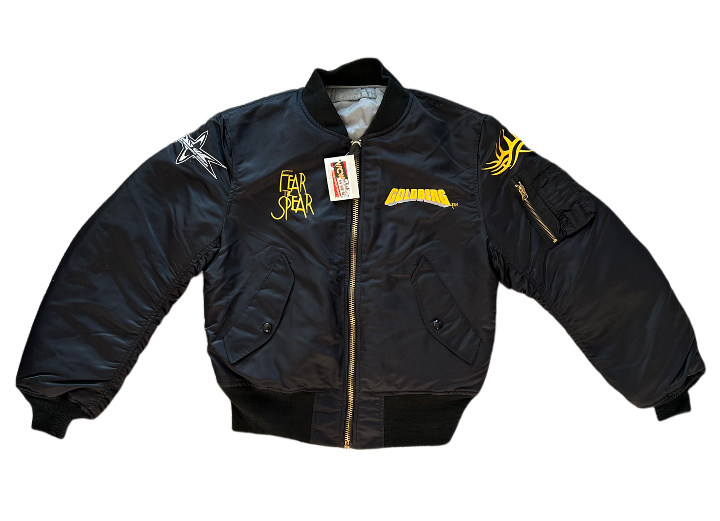 90s WCW/NWO Goldberg "Fear the Spear" Bomber Jacket NWT