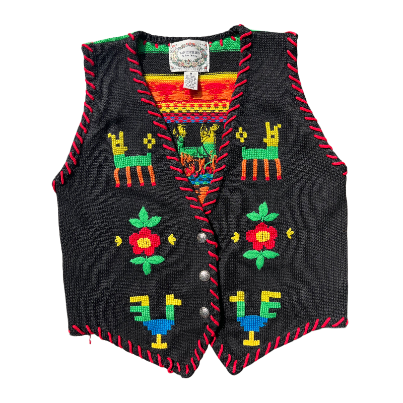 Jamie Delaney “Tapestries” Folk Art Knit Vest