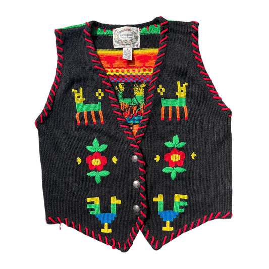 Jamie Delaney “Tapestries” Folk Art Knit Vest
