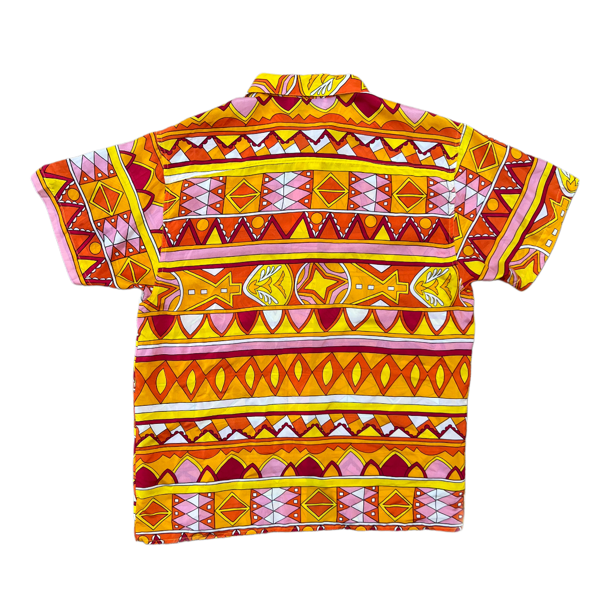 Restless 100% Silk Shirt Bold Geometric Print 90s