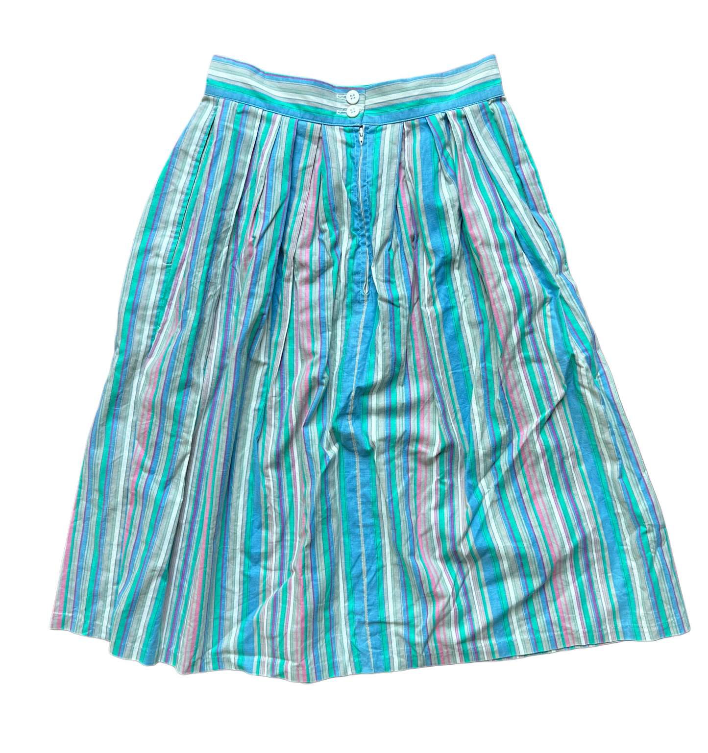 1980's ann stevens new york striped midi skirt