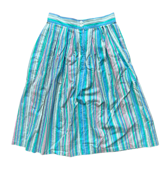 1980's ann stevens new york striped midi skirt