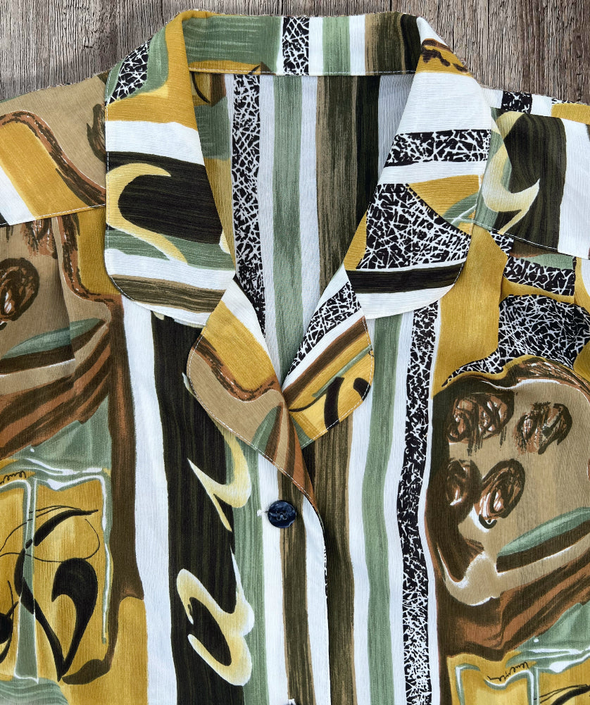 80s/90s Earth Tone Button Up NWT