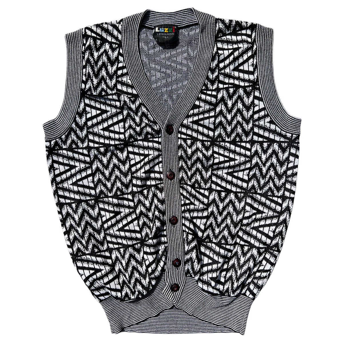 Luigi Luzzi Graphic Knit Vest 80s