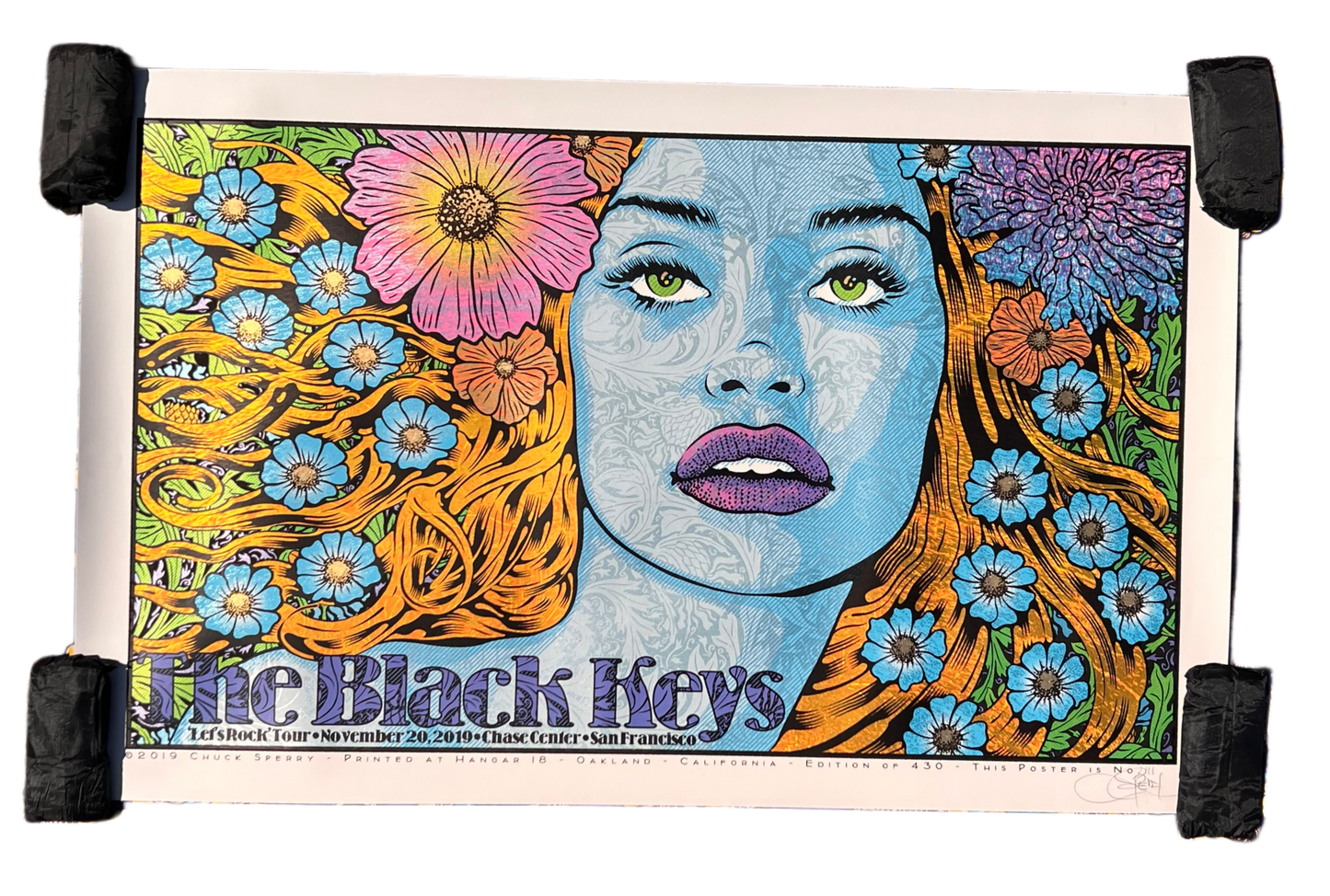 The Black Keys "Let's Rock" Tour SIGNED Chuck Sperry #111/450