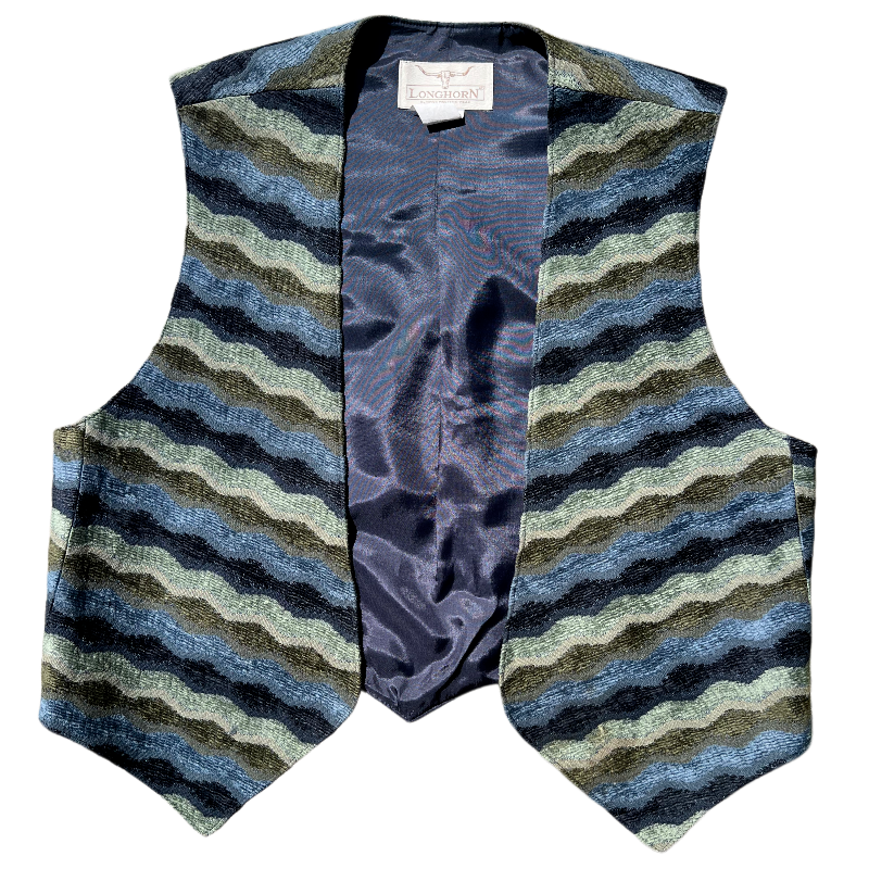 Longhorn Wavy Stripe Vest 1970s Revival