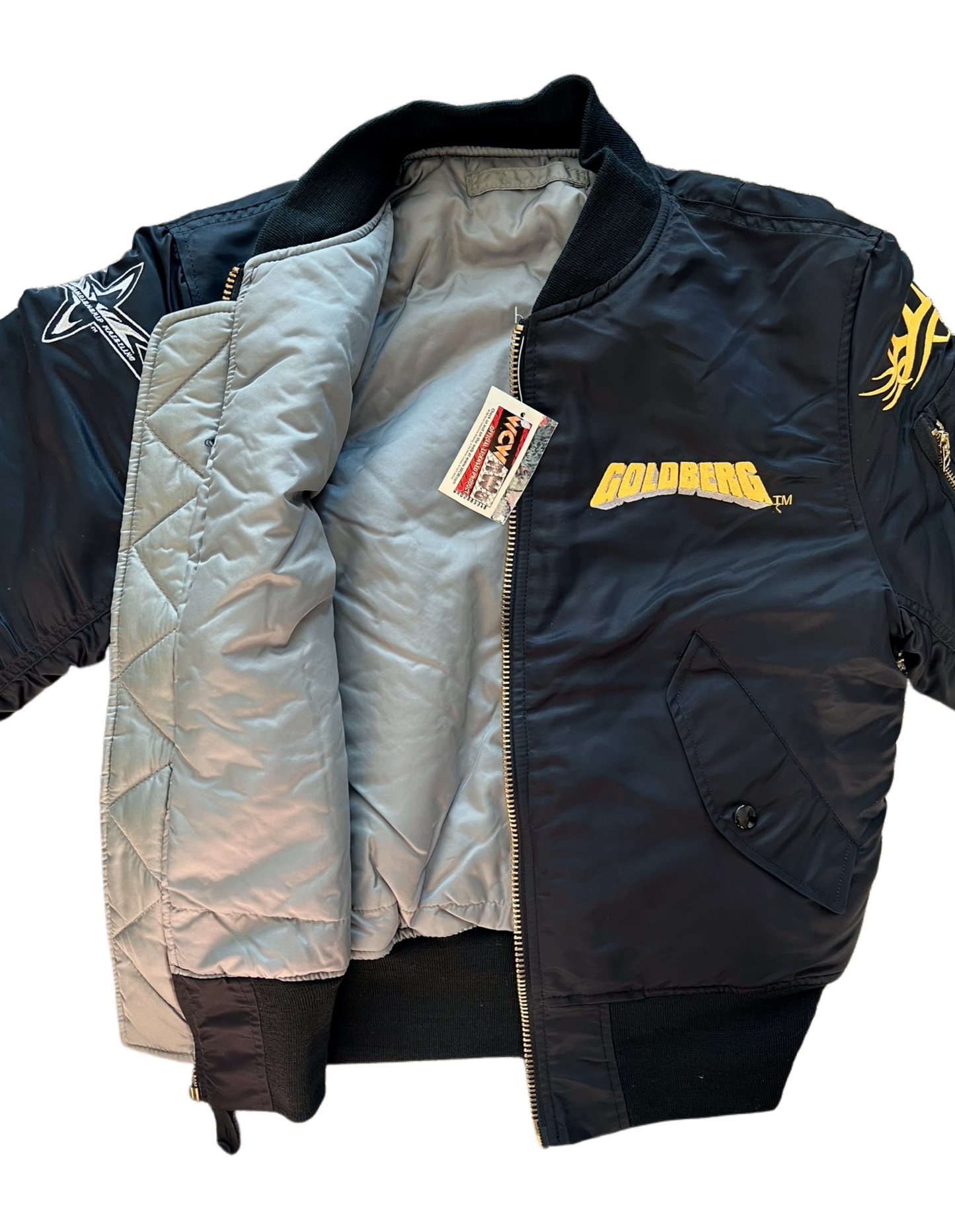 90s WCW/NWO Goldberg "Fear the Spear" Bomber Jacket NWT