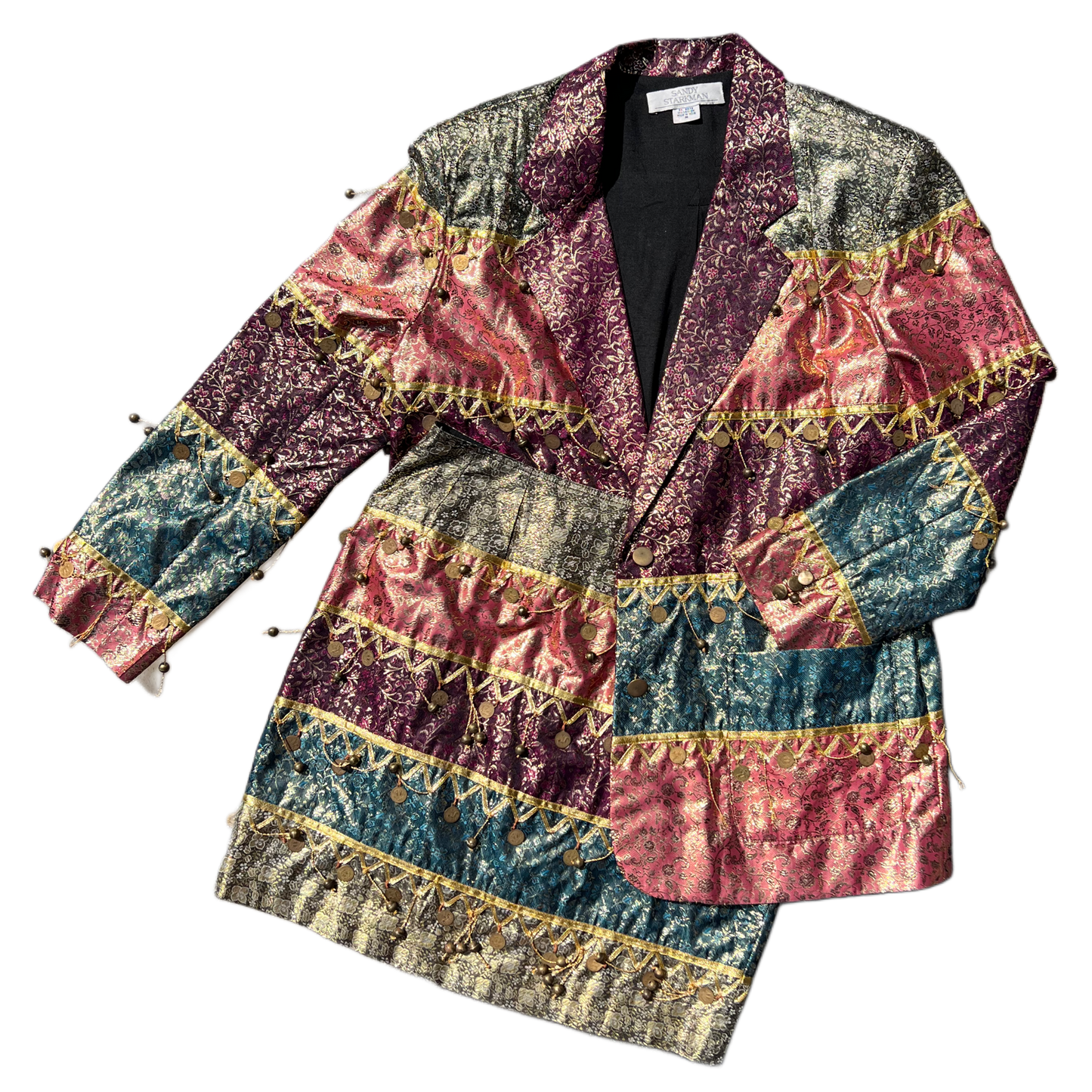 1990s Sandy Starkman Metallic Brocade Coin Set (2 Piece)