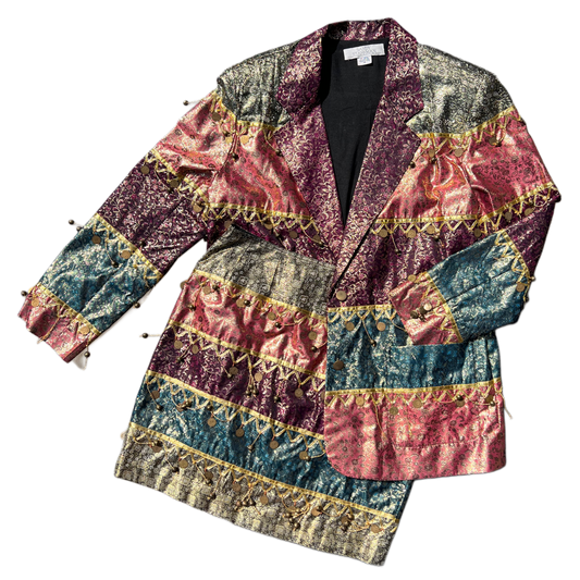 1990s Sandy Starkman Metallic Brocade Coin Set (2 Piece)