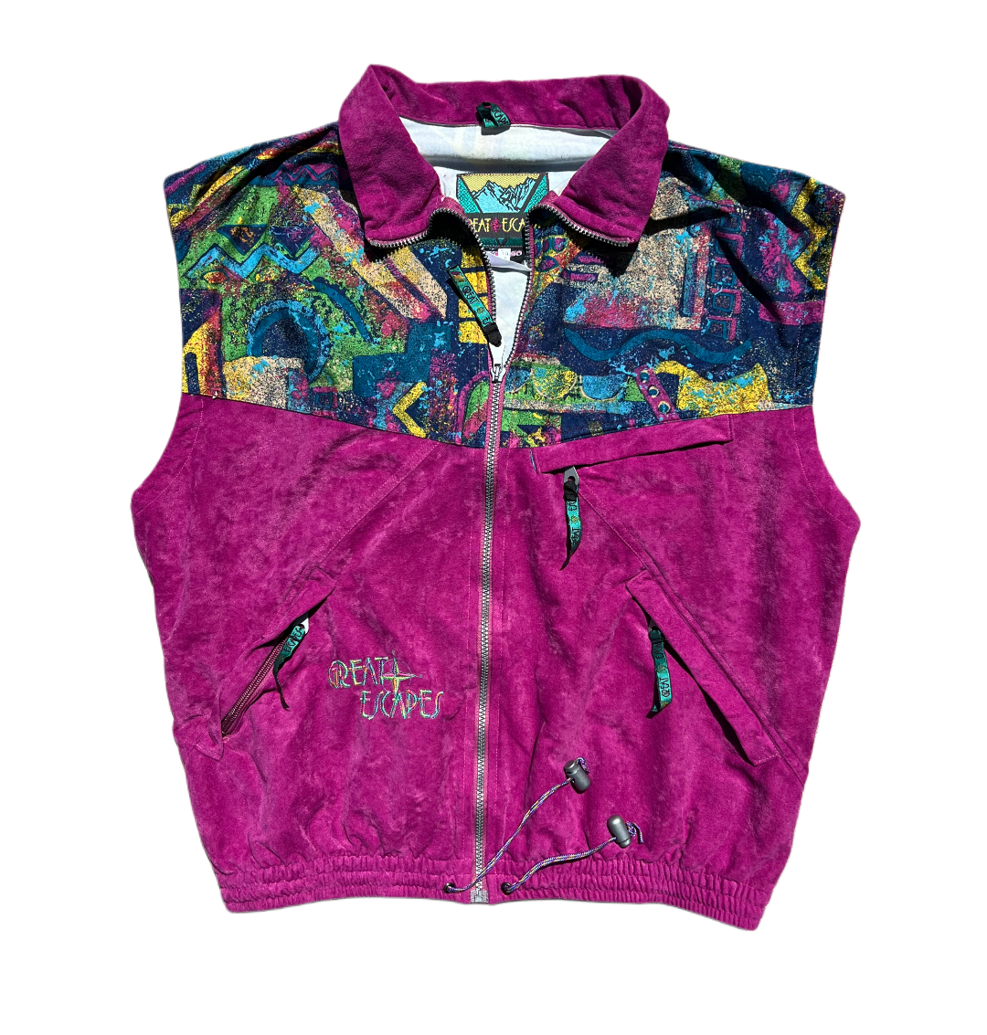 90's Magenta Windbreaker Vest