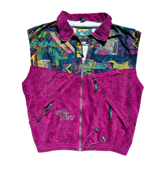 90's Magenta Windbreaker Vest