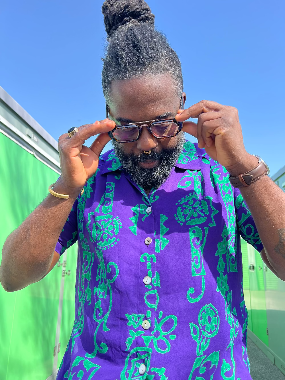 Romanche 90s Patterned Button up Top