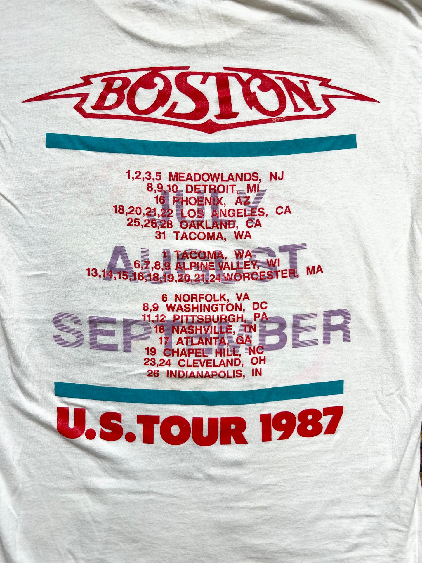 1987 Boston Third Stage US Tour Tee
