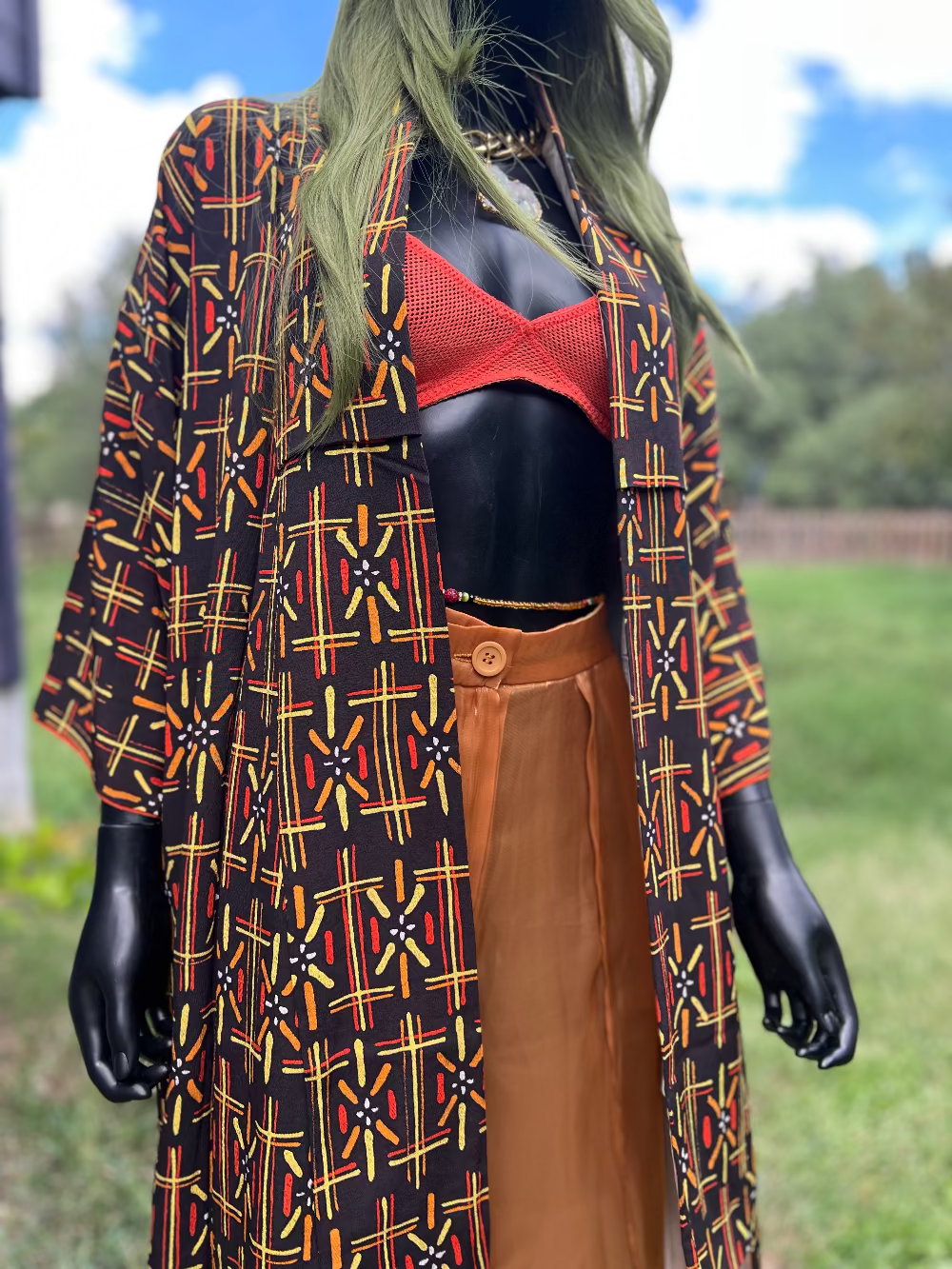 1950's Japanese Kimono "Warped Geometry"