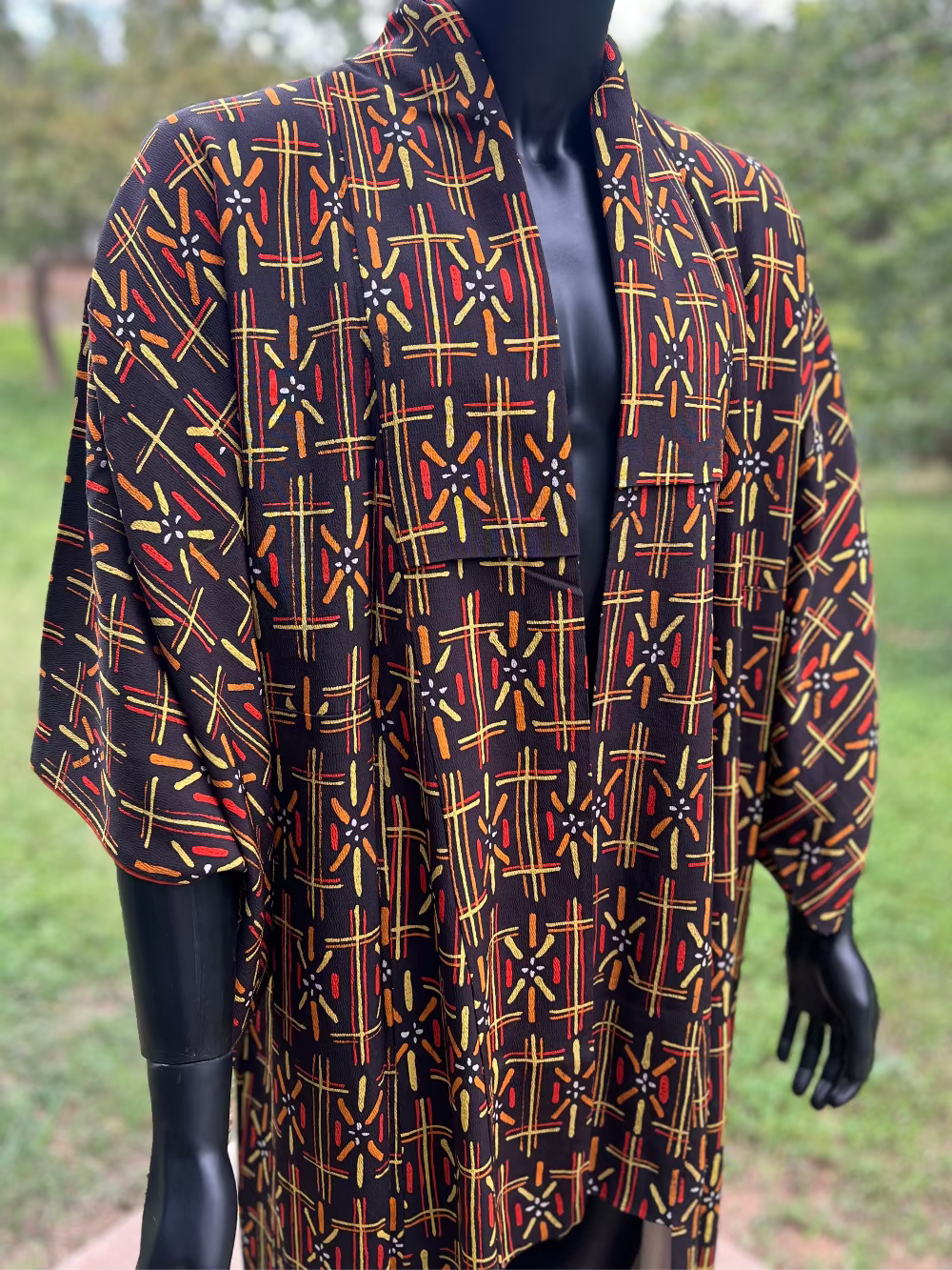1950's Japanese Kimono "Warped Geometry"