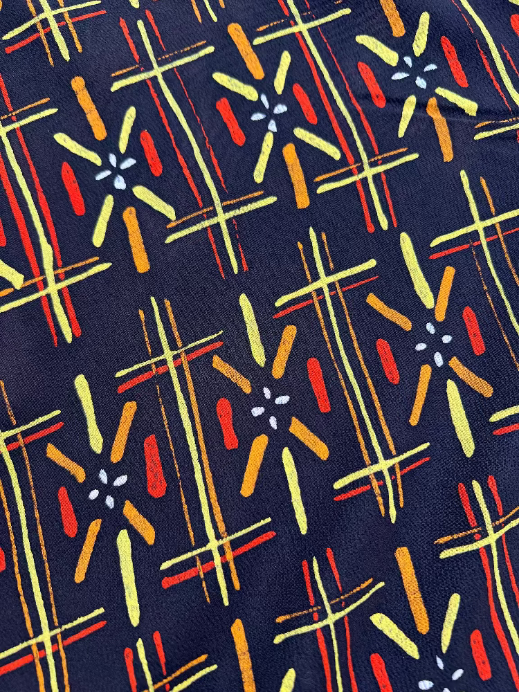 1950's Japanese Kimono "Warped Geometry"