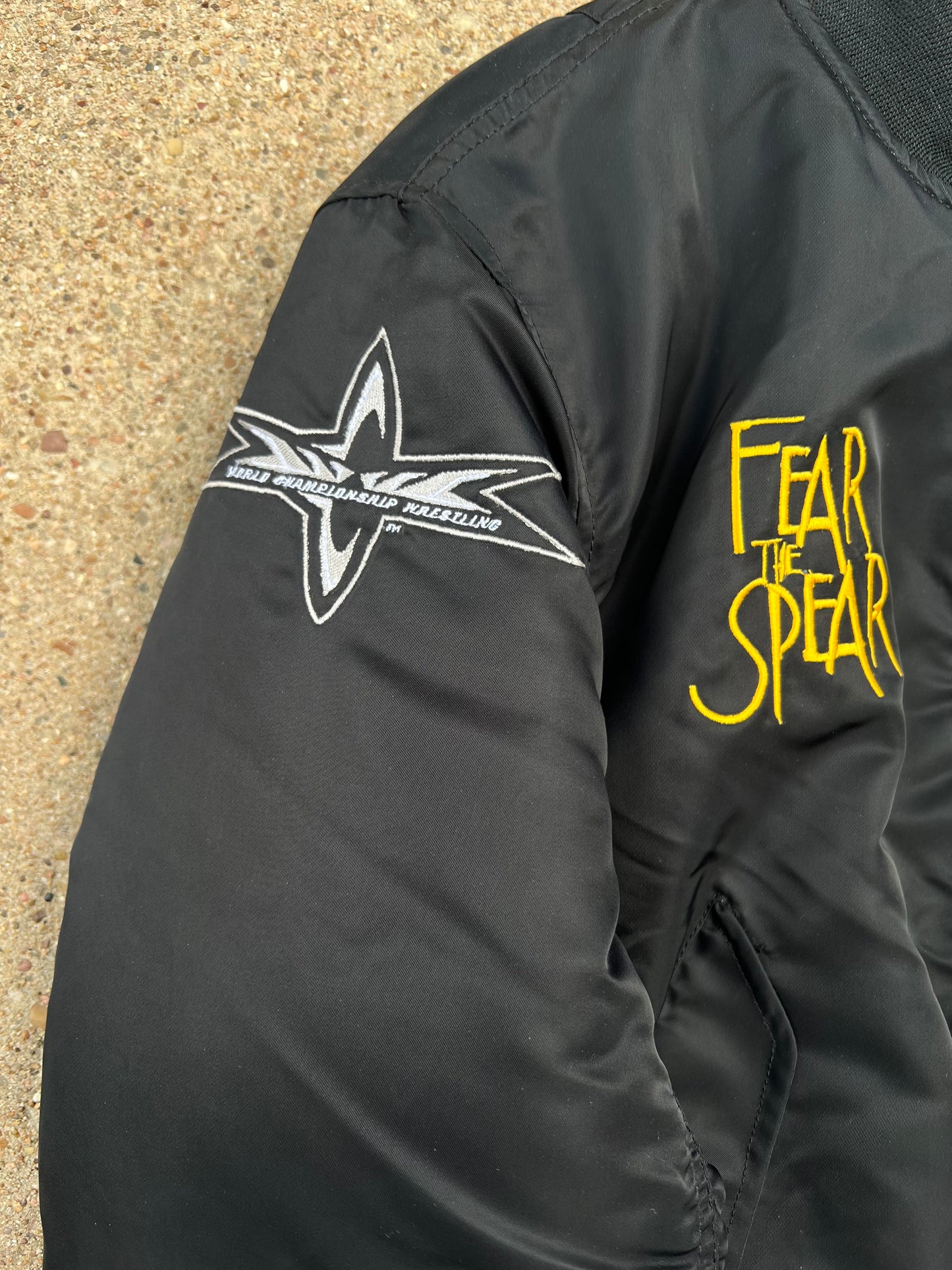 90s WCW/NWO Goldberg "Fear the Spear" Bomber Jacket NWT