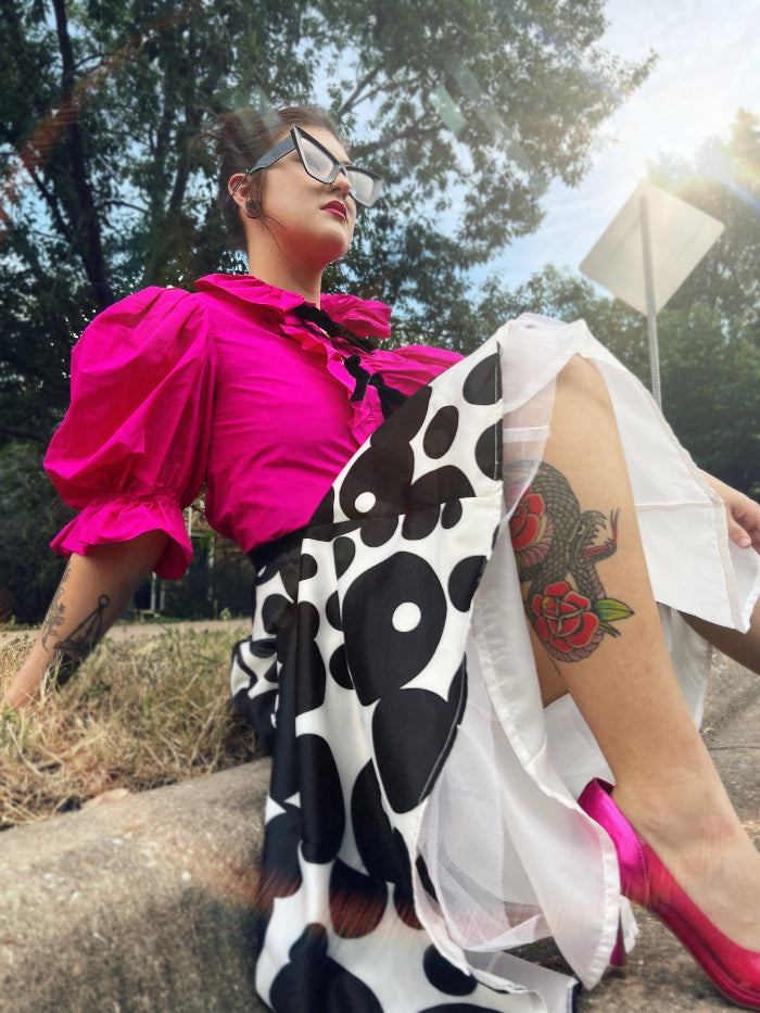 Venus Y2K B&W Mod Dot Skirt