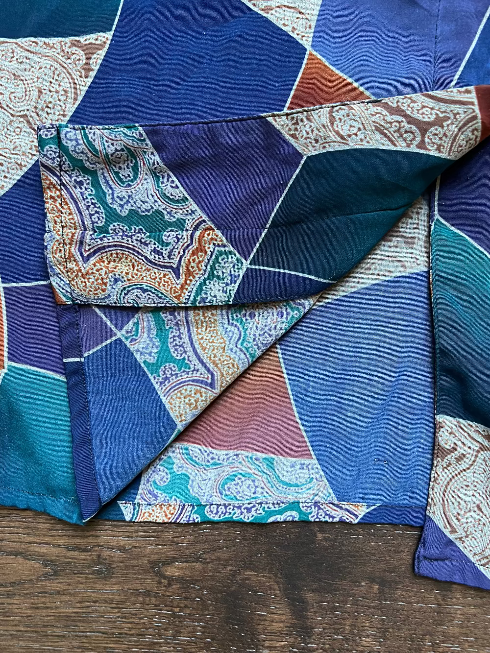 90s Jewel Tone paisley & geometric button up