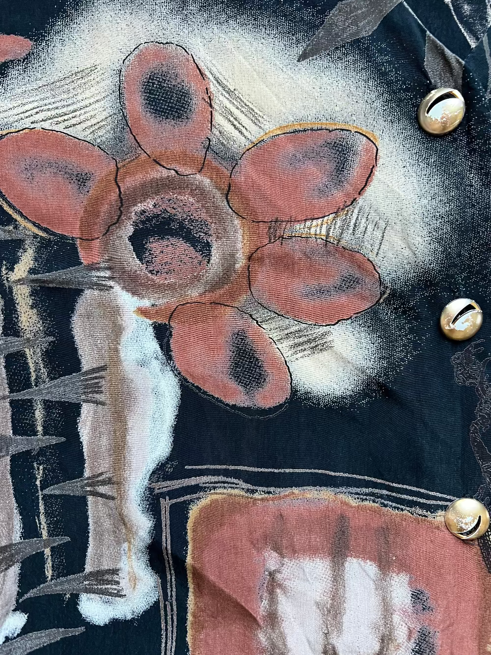 90s Earth Tone Abstract Button Up