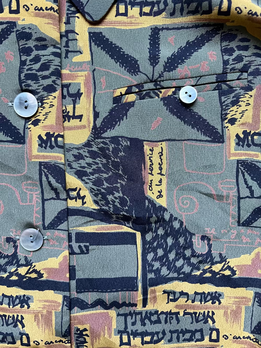 80s/90s Earth Tone Patterned Long Sleeve Button Up