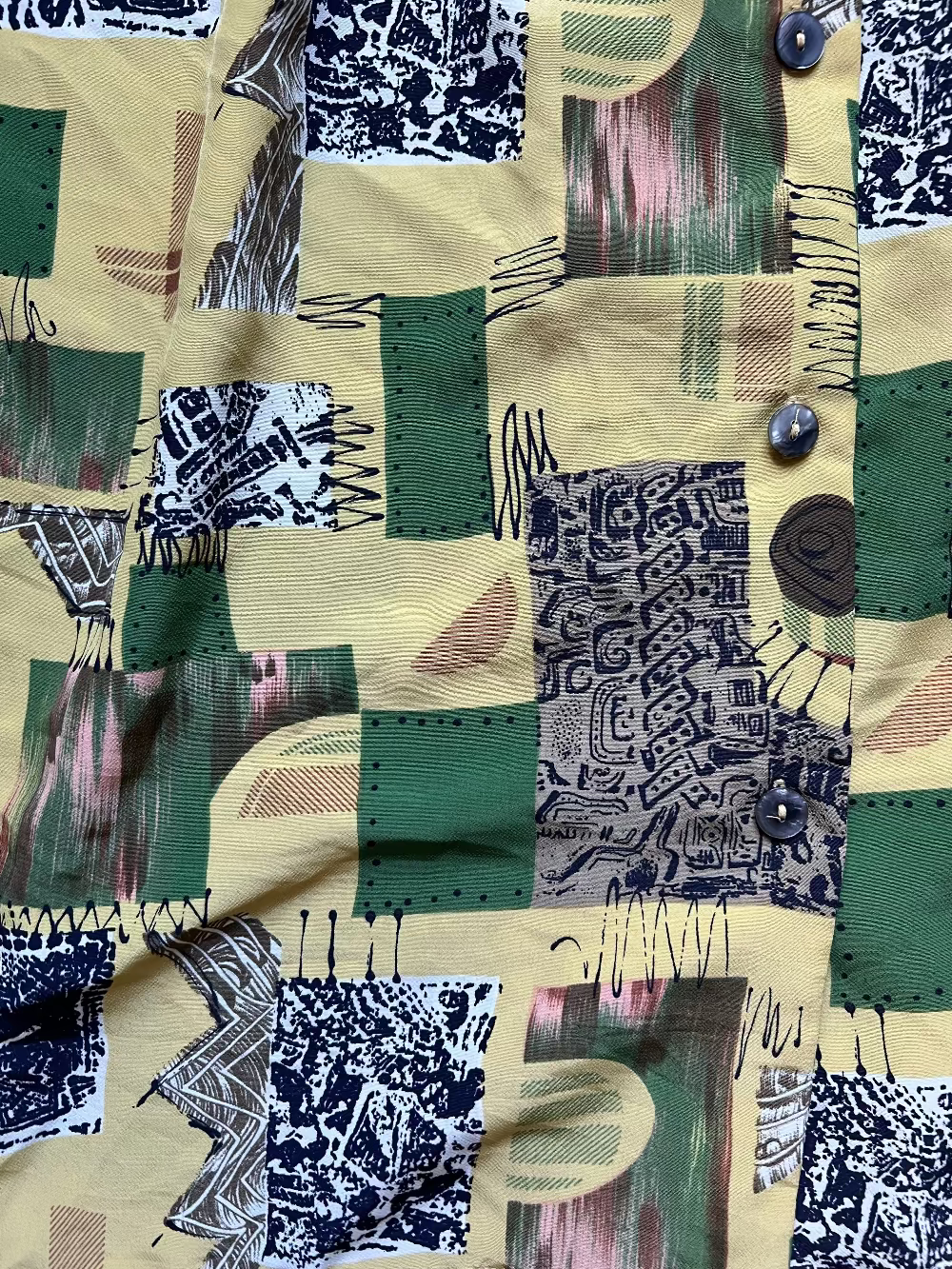 80s/90s New Fashion Earth Tone AOP Button Up