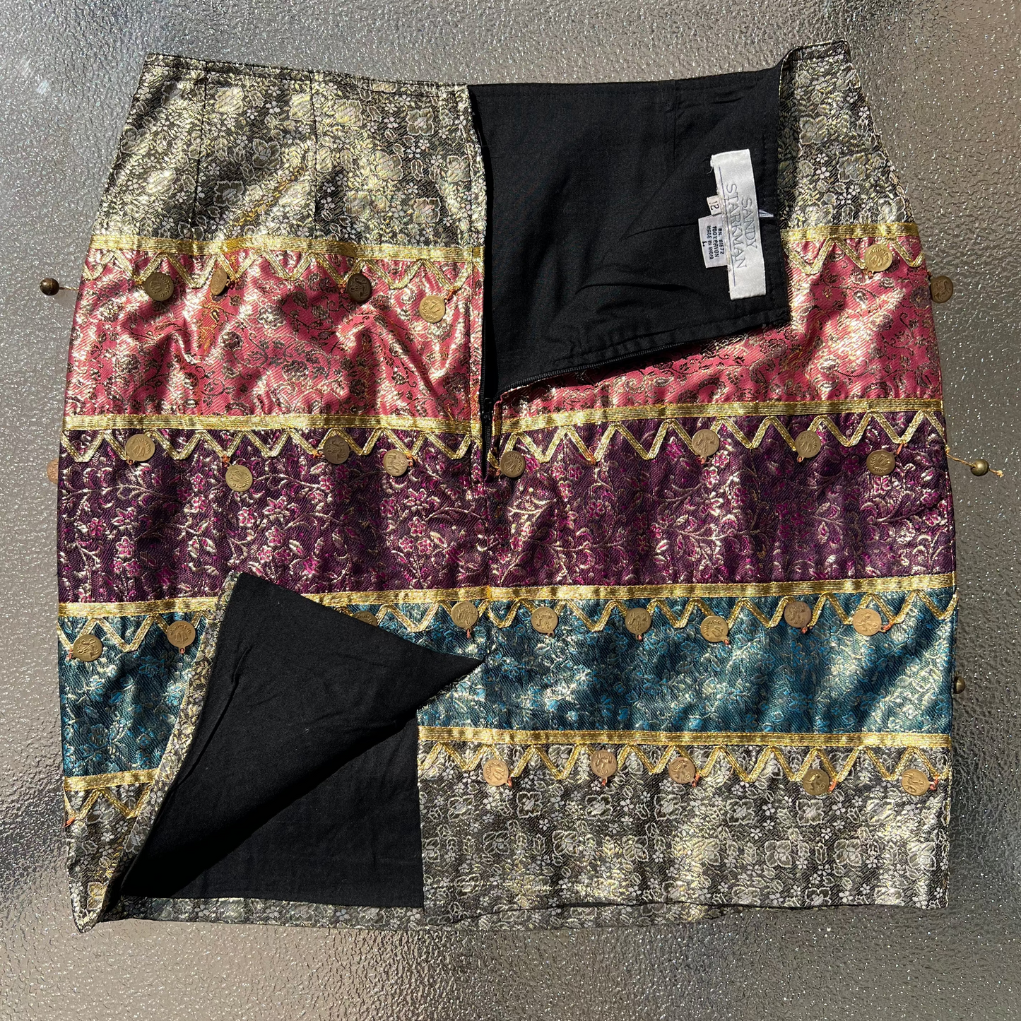 1990s Sandy Starkman Metallic Brocade Coin Set (2 Piece)