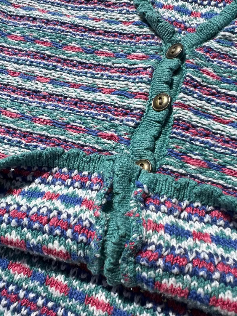 Early 90s Multicolor Cropped Knit Vest