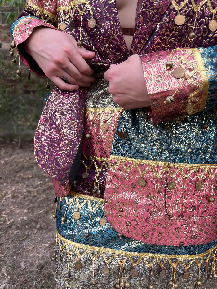 1990s Sandy Starkman Metallic Brocade Coin Set (2 Piece)