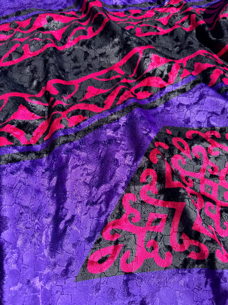 Violet & Red Geometric Winslar Kaftan 80s