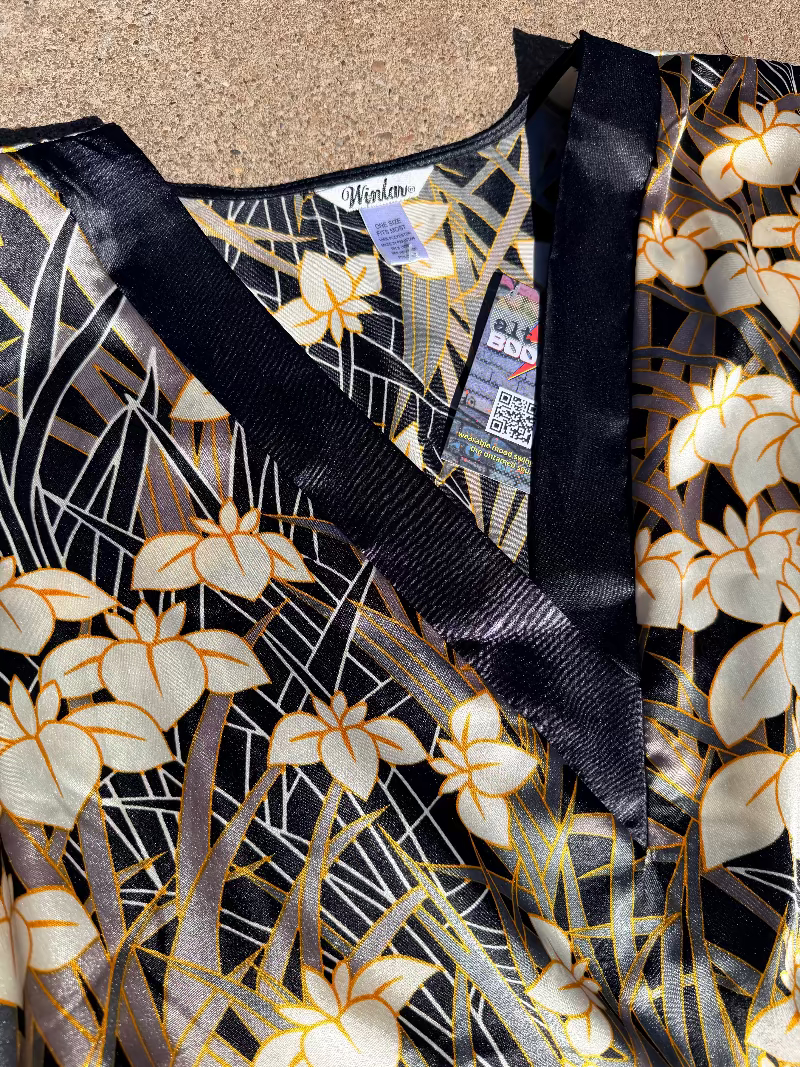 Winlar Gold Floral Satin Caftan —NWT, 90s/00s